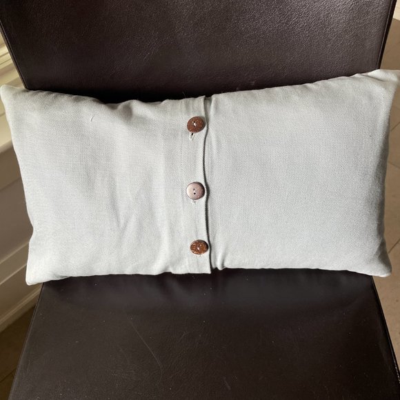 West Elm Bolster Pillow with feather pillow insert. 12" x 21". 100% cotton case - Picture 3 of 6